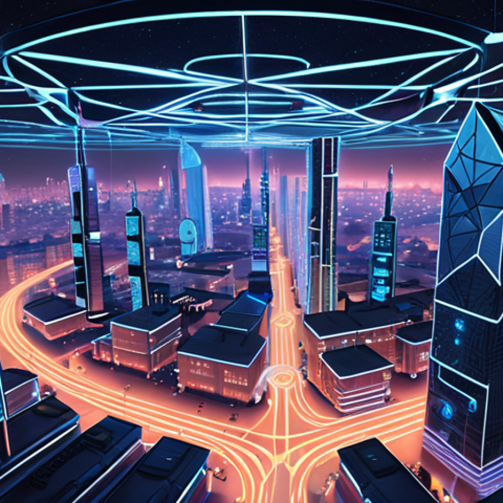 **

A futuristic cityscape dominated by interconnected nodes representing decentralized autonomous organizations (DAOs). Visual elements include glowing lines connecting the nodes, diverse avatars representing community members, and holographic displays showcasing data flow and voting activity. The overall mood is optimistic and technologically advanced, emphasizing transparency and community engagement. Incorporate elements of Polish architecture or cultural symbols subtly in the background.

**